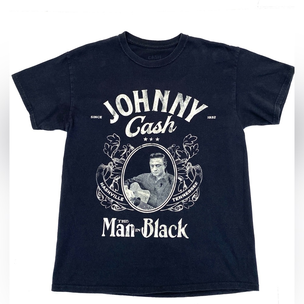 Johnny Cash Black/Grey "The Man in Black" Graphic T-Shirt